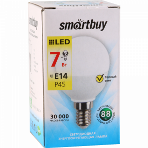 Лампа Smartbuy-P45-07W/3000/E14/560Lm