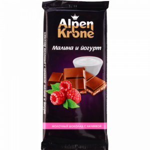 Шоколад мол."ALPEN KRONE"(мал/йогурт)90г
