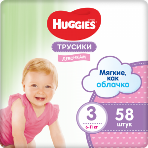 Подг.-трус."HUGGIES MEGA 3"(7-11КГ) GIRL