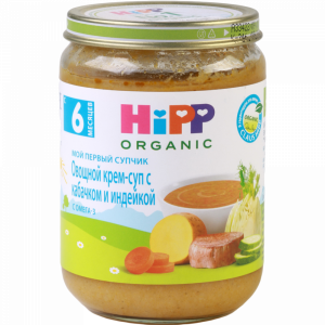 Овощной суп "HIPP" (кабачок-индейка)190г