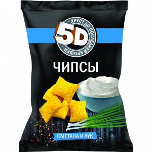 Чипсы пшеничные"5D"(вк.сметана/лук)90г