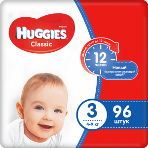 Подг."HUGGIES CLASSIC GIGA"(3 4-9кг)96шт