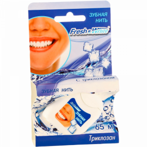 Нить зубная триклозан"FRESH&WHITE" 65мм