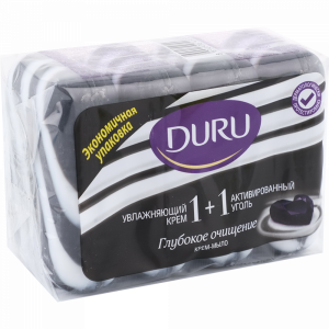 Мыло"DURU"(1+1 актив.уголь)4х90г