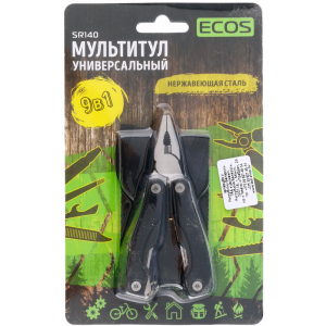 Мультитул"ECOS"(SR140 9в1 нерж