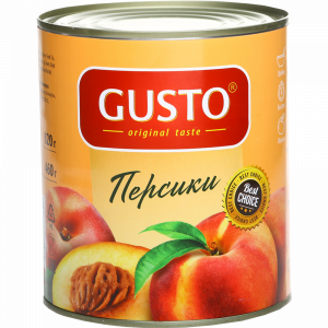 Персики "GUSTO" (полов.в легк.сир.) 820г