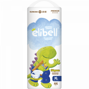 Дет.подгузники"ELIBELLL"XL(12-17 кг)44шт