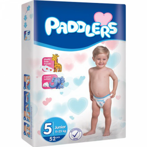 Детские подгузники"PADDLERS"(Junior)52шт