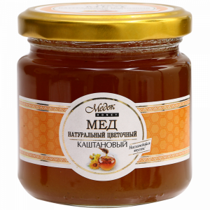 Мёд натуральный"КАШТАНОВЫЙ"(стекло)250г