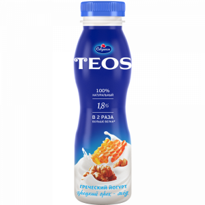 Йогурт"ГРЕЧЕСКИЙ TEOS"(1.8%орех-мёд)300г