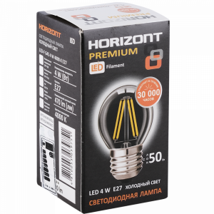 Лампа светод"HORIZONT"(G45 4W 4000К Е27)