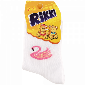 Носки дет."RIKKI"(бел с роз. леб)р14-16