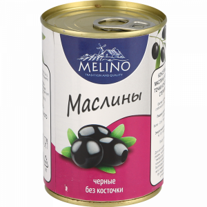Маслины черные "MELINO" (б/к) 280г