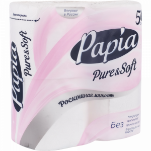 Бумага т."PAPIA"(pure and soft 5сл/4рул)