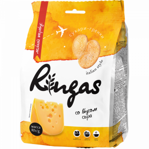 Сухарики"RINGAS"(со вкусом сыра)80г