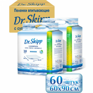 Пеленки гигиен дет "DR.SKIPP"(90х60)60шт