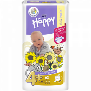 Подгузники "BELLA BABY HAPPY"(maxi+)х62