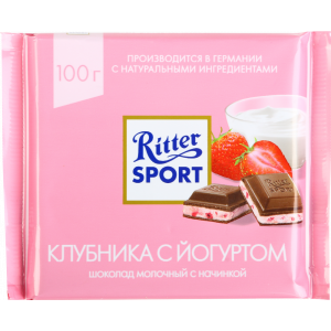 Шоколад "RITTER SPORT" (клубника) 100г