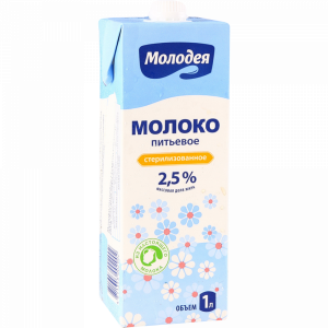 Молоко стерил.2.5% (п/пак) 1л