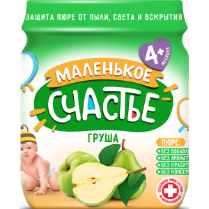 Пюре "МАЛЕНЬКОЕ СЧАСТЬЕ" (груша)90г