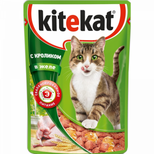 Корм для котов "KITEKAT" (крол./желе)85г