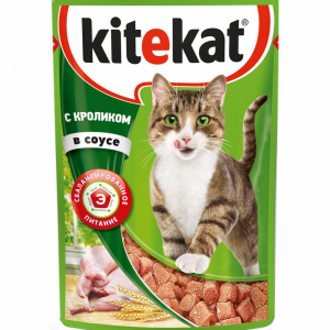 Корм для котов "KITEKAT"(крол./соус) 85г