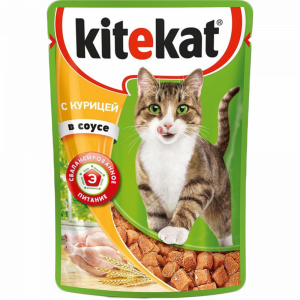 Корм для котов "KITEKAT" (кур./соус) 85г