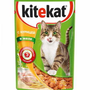 Корм для котов "KITEKAT" (кур./желе) 85г