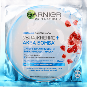 Маска ткан."GARNIER"(УВЛ+АКВА БОМБА)32г