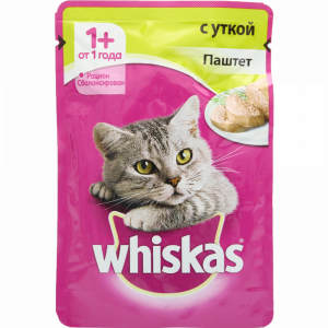 Корм "Whiskas" (паштет с уткой) 85г