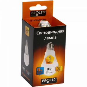 Светодиод.лампа"PROLED(A60-9W/3000K/E27)