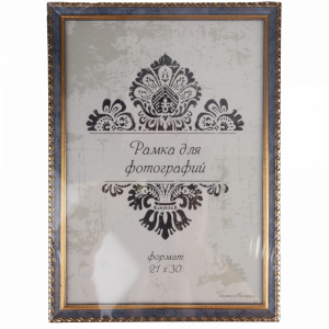 Рамка пласт.со стекл.21х30 1713 сер-зол