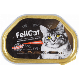 Конс.корм д/кош."FELLCAT" (говядина) 95г