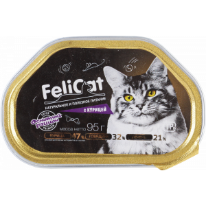 Конс.корм д/кош."FELLCAT" (курица) 95г