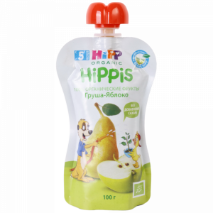 Пюре "HIPPIS" (груша/яблоко) 100г