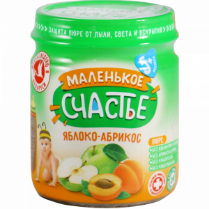 Пюре "МАЛЕНЬКОЕ СЧАСТЬЕ"(ябл.абр) 90гр