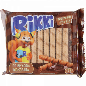 Вафельные трубочки "Rikki"(шокол.) 175г