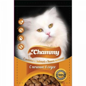 Корм"CHAMMY"(конс/кошек соус печень) 85г