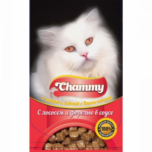 Корм"CHAMMY"(конс/кошек лососьфорель)85г