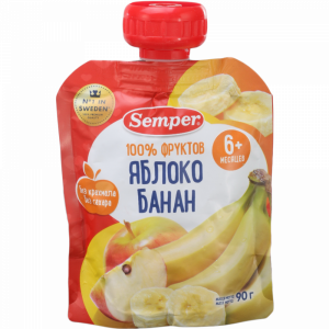 Пюре "Semper" (яблоко-банан) 90