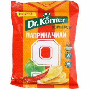 Чипсы цельн"DR.KORNER"(с паприк/чили)50г