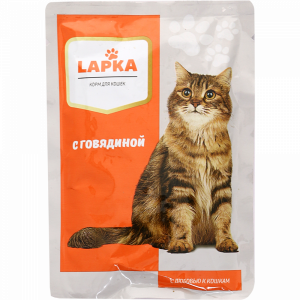 Корм д/кошек"ЛАПКА"(говядина в соусе)85г