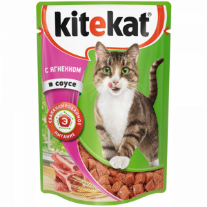 Корм для котов"KITEKAT"(ягненок/соус)85г