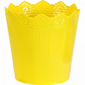 Кашпо для цветов металлич(16*12см)желтый