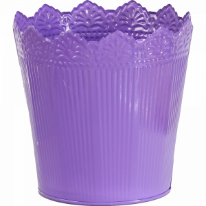 Кашпо для цветов металлич(16*12см)Фиолет