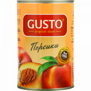 Персики "GUSTO" (полов.в легк.сир) 425 г