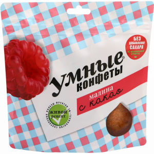 Конф."УМНЫЕ КОНФЕТЫ" (малина/какао)160 г