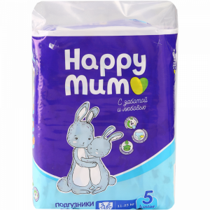 Подгузники д/дет"HAPPY MUM"(junior5)16шт