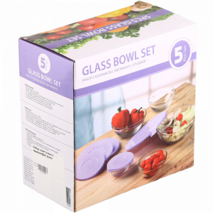 Набор салат.(стекл.с крышкой)5шт