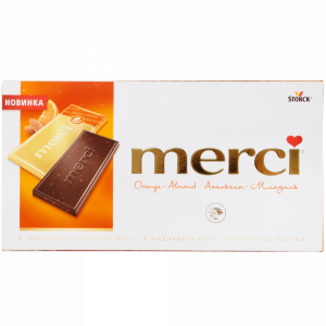 Шоколад "МЕРСИ" (горьк/апель/минд) 100г